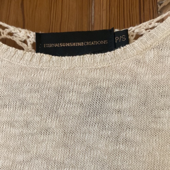 Eternal sunshine creations like free people linen cotton crochet tank size small - Picture 2 of 5